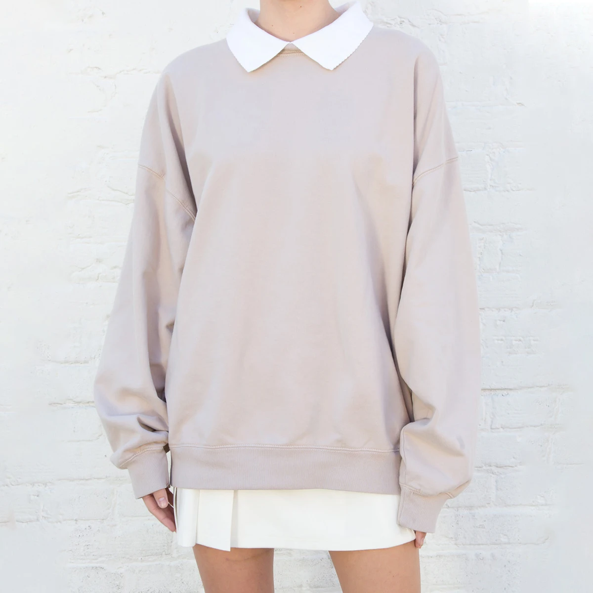 

Женский хлопковый свитшот с длинным рукавом, с отложным воротником