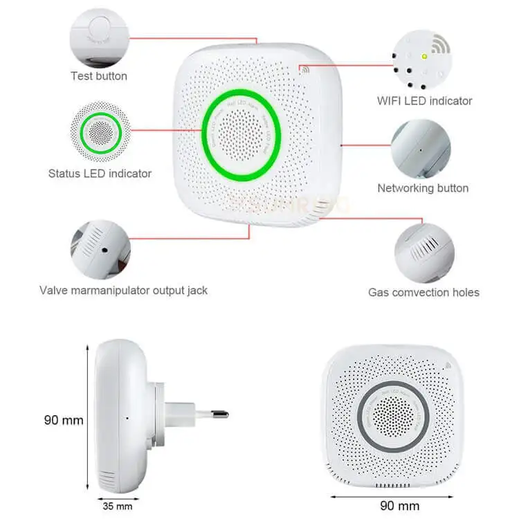 Smart Gas Alarm Standalone Work in Tuya Smart WiFi Gas Detector for Home Security Alarm enlarge