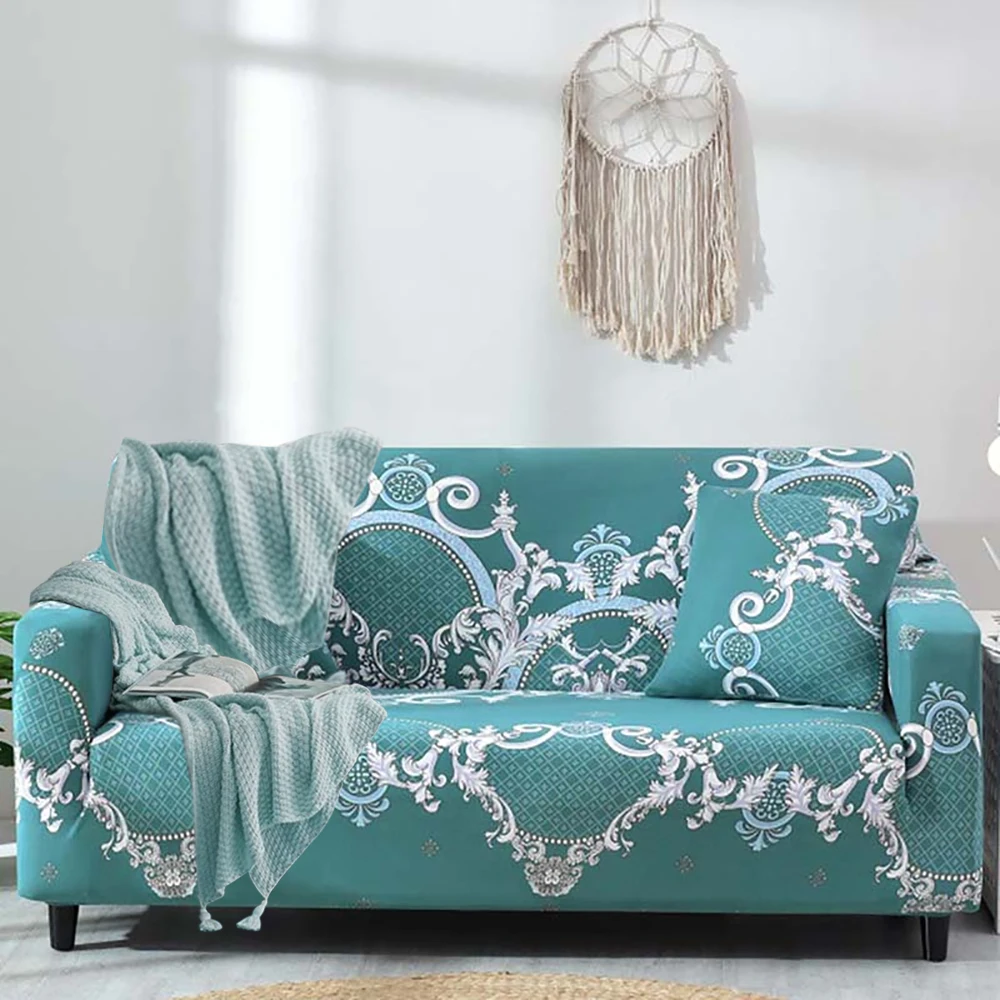 Чехол для дивана растягивающийся с принтом 5 цветов четыре сезона защита мебели