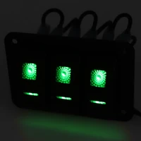 green led light marine boat rocker switch panel 12v 3 gang waterproof on off toggle switches for universal car boating caravan
