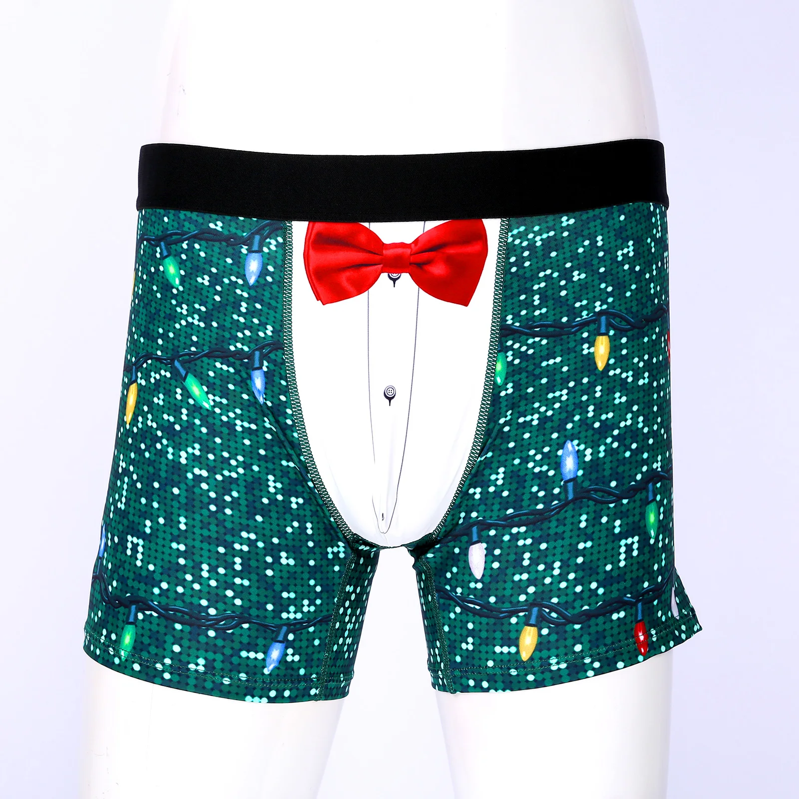 Боксеры мужские с бантом шорты со средней талией блестящие трусики-плавки