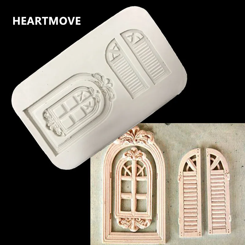 

Силиконовые формы «сделай сам» для кексов, в стиле ретро, дверей, окон, границы торта, инструменты для украшения тортов из мастики форма для ...