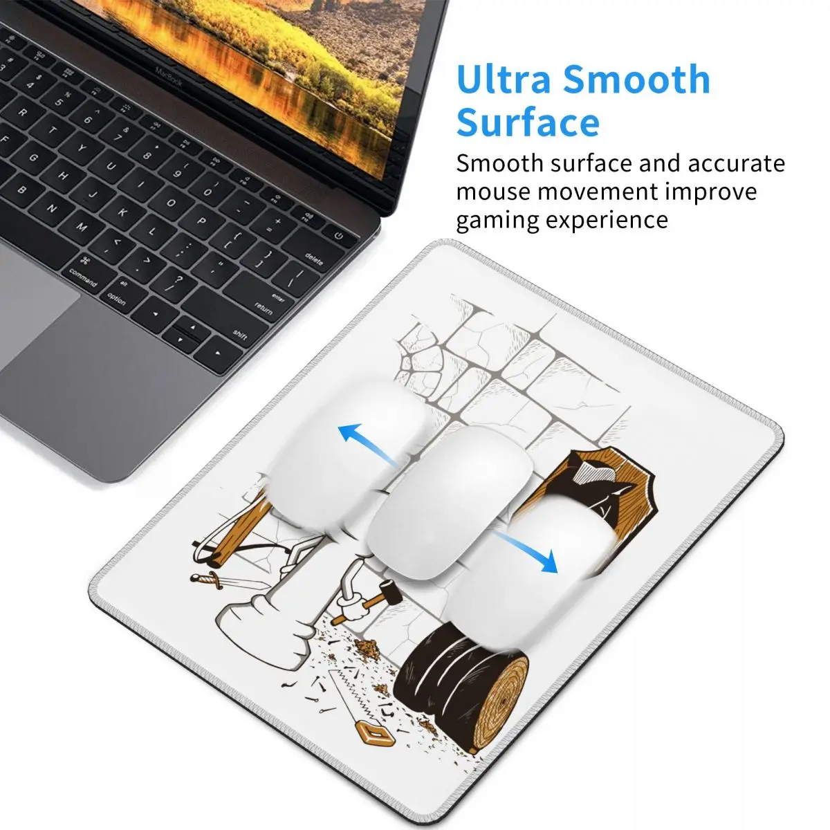 Противоскользящий коврик для мыши с изображением животных в стиле шахмат