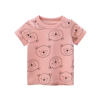 ht girls baby clothing children cotton t shirts new arrive 2021 bear print kids tops short sleeve summer tee