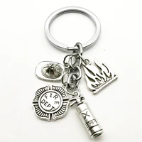 1 mini fire keychain fire extinguisher fireman fire fashion keychain pendant men and women car key ring jewelry gift