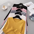 Осенний пуловер, женский свитер с V-образным вырезом, вязаный джемпер, женские свитера 2020, Зимние Топы для женщин, свитера и пуловеры Trui Dames