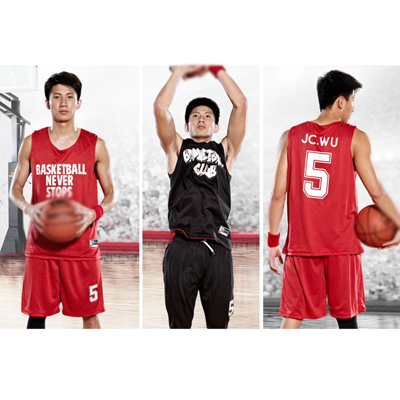 Комплект спортивной одежды Мужской Двусторонний из джерси и шорт 16 цветов|basketball