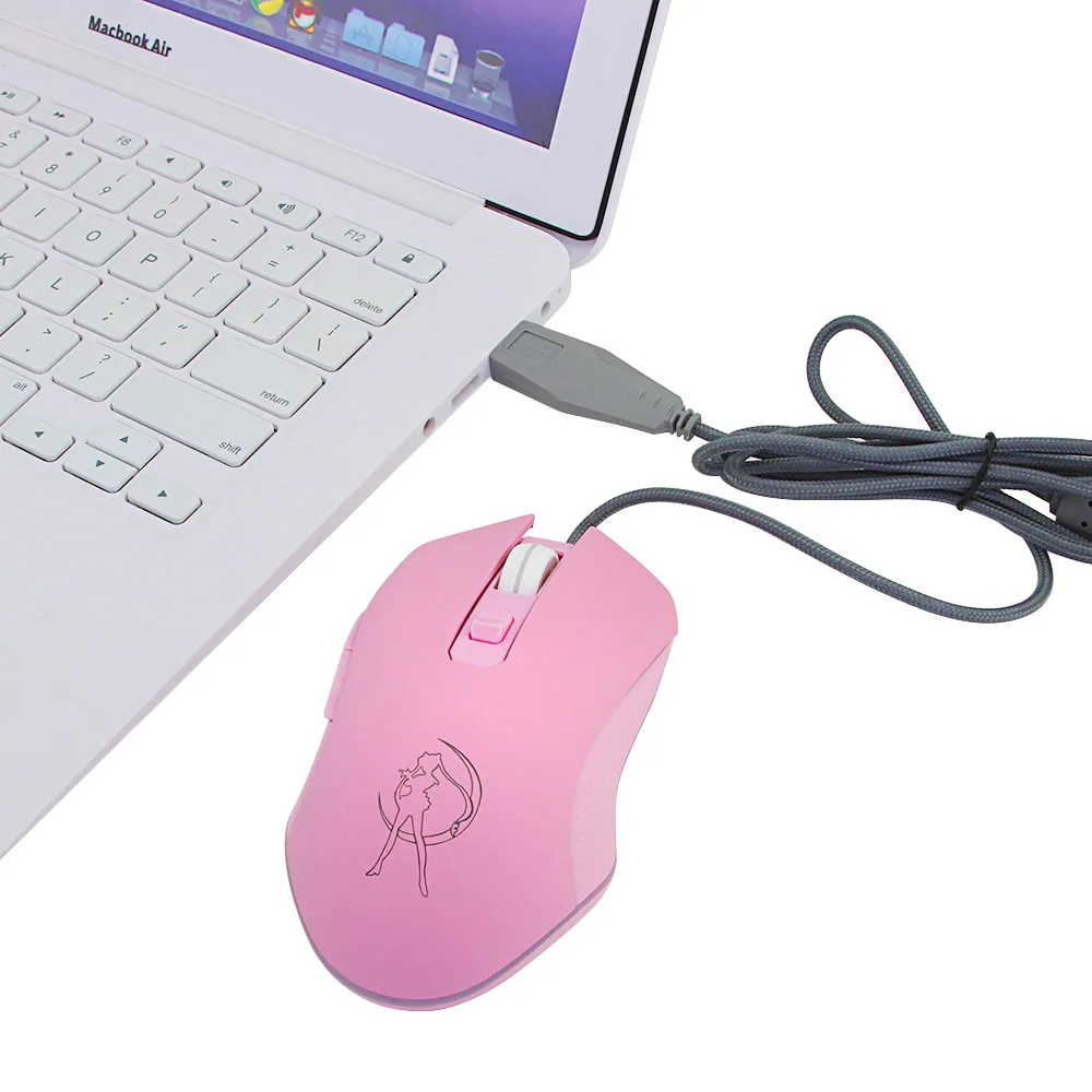 Pink Office Mouse USB Ergonomic Optical Mause 6 Button Wired Gaming Mice 3200DPI Computer Silent with LED Light For Laptop | Компьютеры и