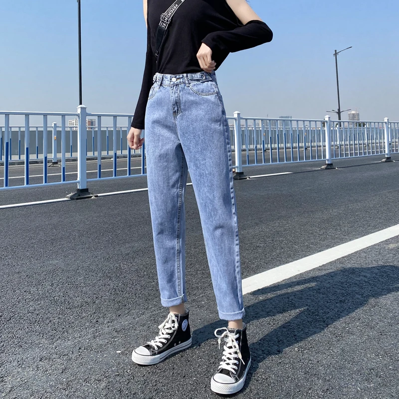 

Harem Jeans Women's Straight Loose Autumn 2021 New High Waist Slimming Spring Ankle-Length Dad Radish Pants