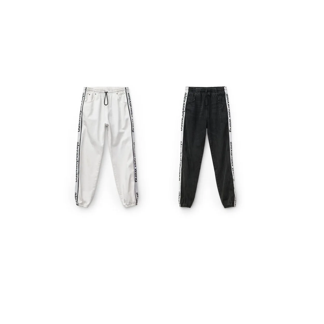 

Alexander AW Webbing Sweatpants European and American Same Style High Waist Webbing Sports Jeans Women
