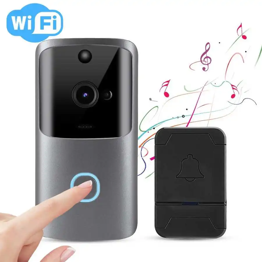 Deurbel met камера Серый видео дверной звонок беспроводной WiFi телефон безопасности