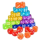 100 шт. 14 мм акриловые прозрачные круглые угловые кости, Акриловые Настольные игры, красочные 10 цветов, набор высококачественных костей