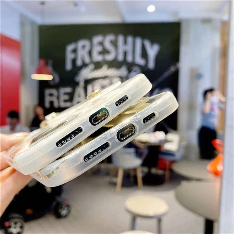 disney mickey minnie mouse bronzing case pattern mobile phone case wristband for iphone 13 12 11 pro max cases xr xs x 7 8 plus free global shipping