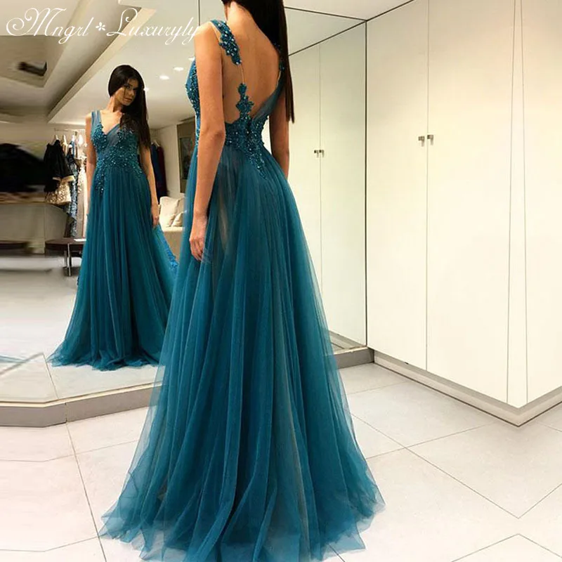 

Luxury A-Line Wedding Dresses Tulle V Neck Beaded Gowns Sleeveless Backless Sexy High Split vestido de novia Tailor-Made