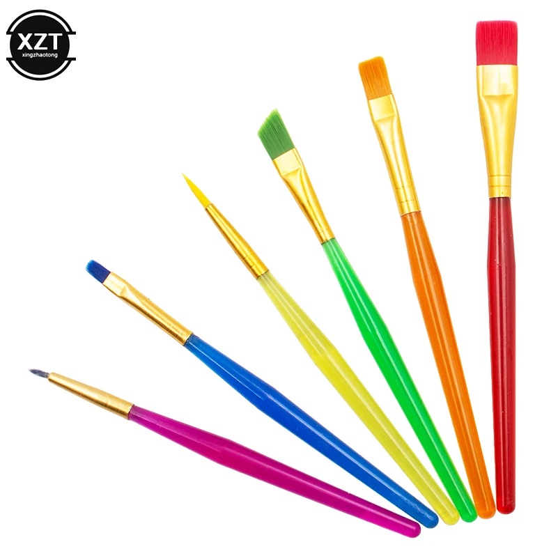 Кисти для рисования акварелью и гуашью детей творчества нейлоновая ручка кисти