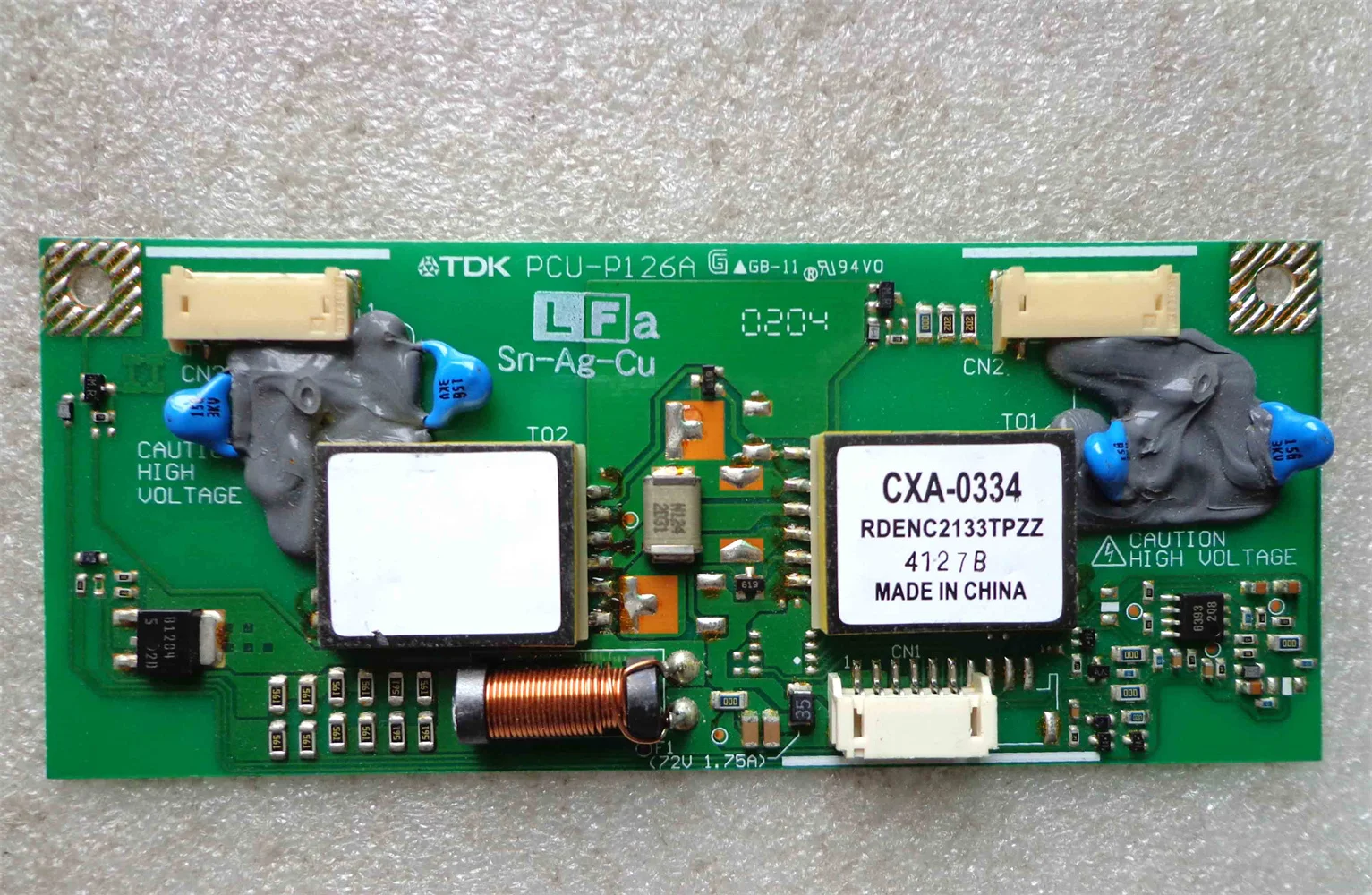 

CXA-0334 RDENC2113TPZZ PCU-P126A PCU-P126B Оригинальный ЖК-инвертор для TDK