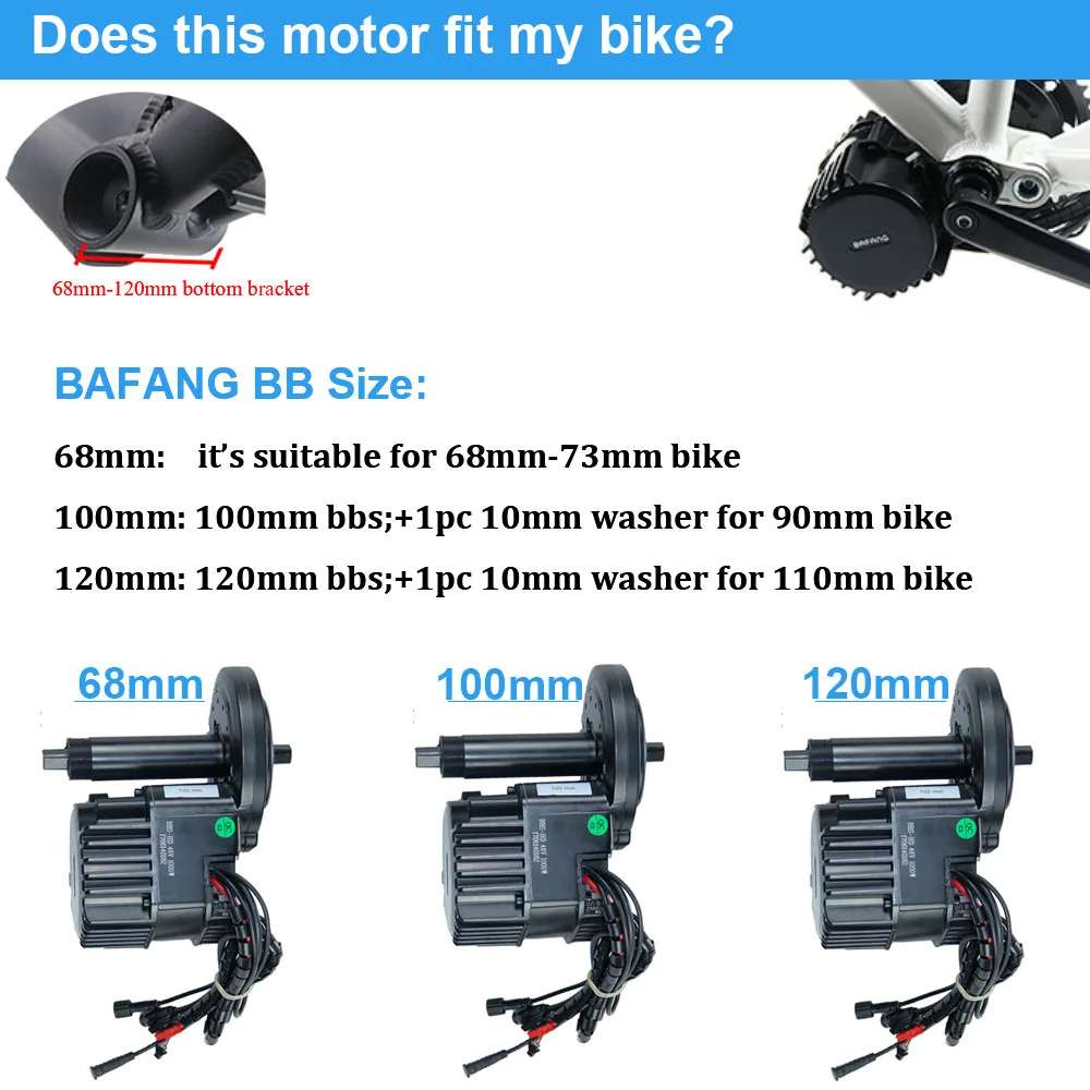 Мотор Bafang BBSHD 52 в 1000 Вт BBS03 Средний приводной двигатель электровелосипед комплект