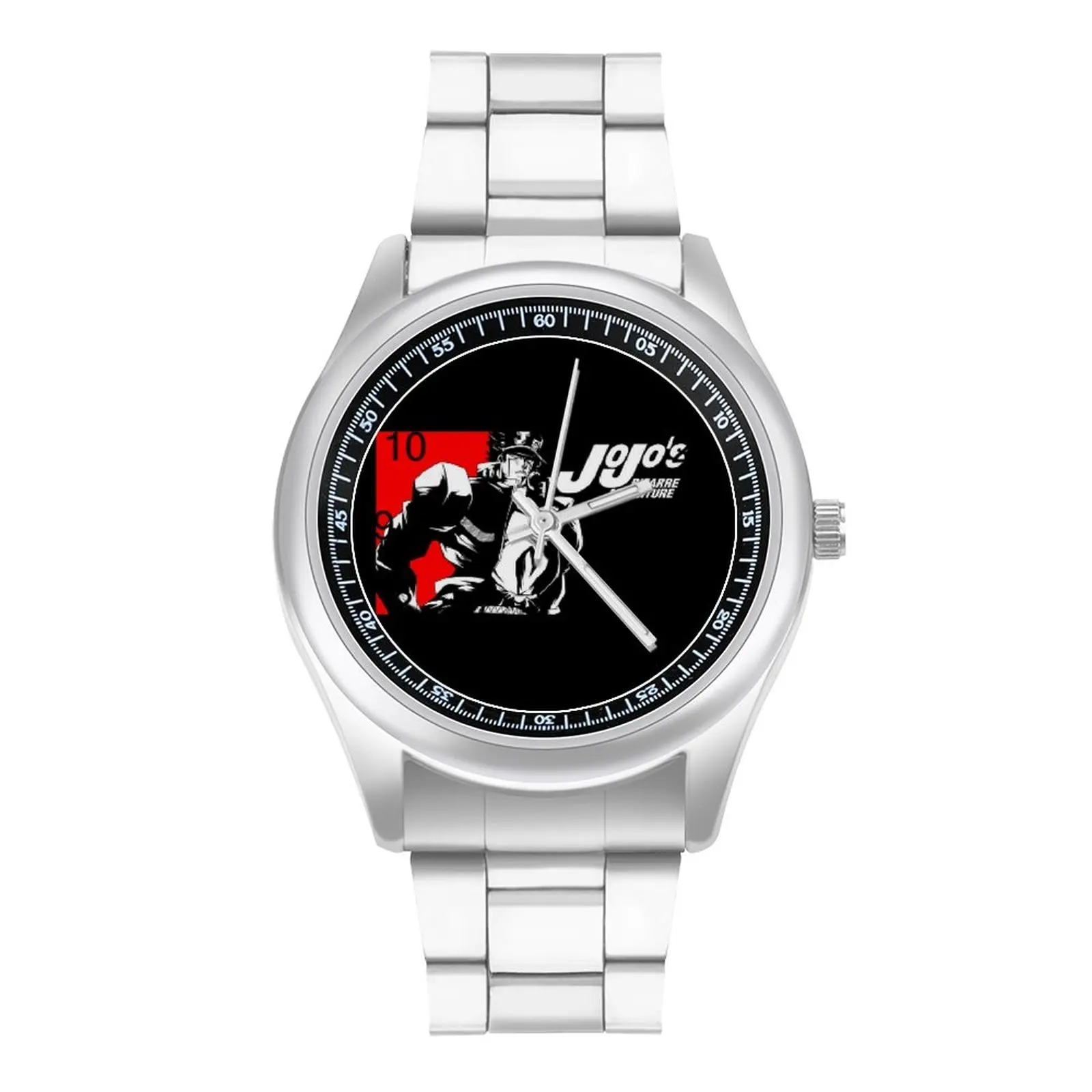 

Кварцевые часы Jojo с невероятными приключениями, дизайнерские цветные наручные часы, стальные, широкополосные, домашние наручные часы для м...