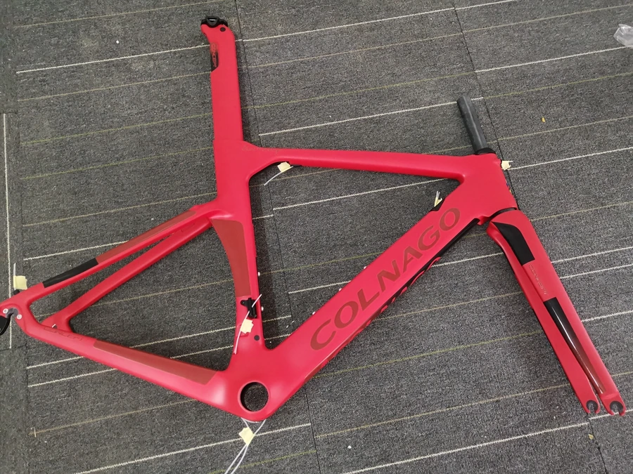 Черный T1000 карбоновая красная рама colnago для шоссейного велосипеда 12+ цветов на выбор, Сделано в Тайване, высококачественный карбоновый велосипед - Цвет: Черный
