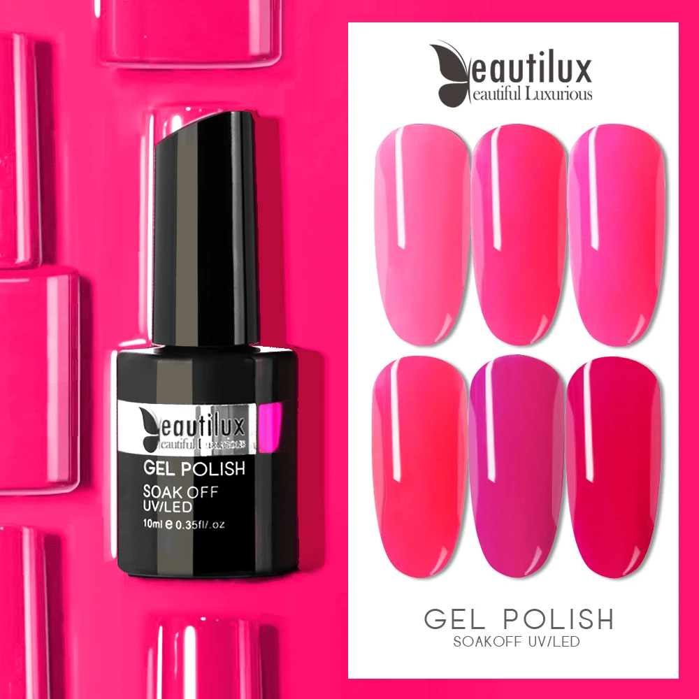 Гель лак для нейл арта Magenta Rose 1 шт. ярко розовый неоновый цвет ногтей