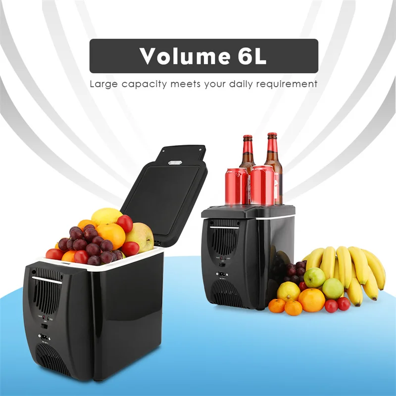 6L Car Refrigerators 12V Ultra Quiet Low Noise Car Mini Fridge Freezer Cooling and Heating Box 2 in 1 Multi-function Travel BX08