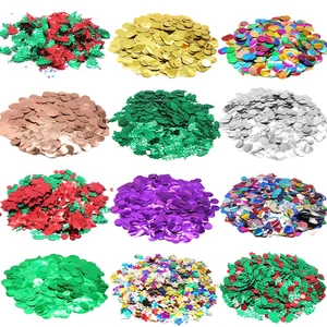 конфетти биоразлагаемые конфети биоразлагаемые конфетти Красочные Круглые Конфетти-блестки листья Рождественского дерева конфетти для дня рождения, рождественской вечеринки или свадьбы на новый год вечерние украшения