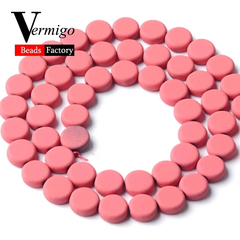 Натуральный розовый красный нано-каучук гематит Круглые бусины для изготовления