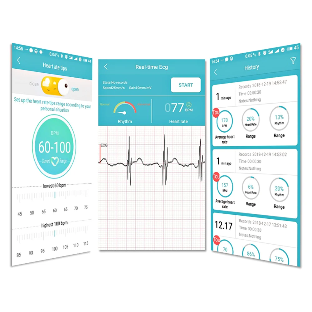 Портативный мини монитор ЭКГ OLIECO в реальном времени электрокардиографический