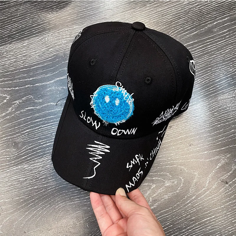 

Cotton Men's and Women's Hats Graffiti Smiley Embroidery Women's Baseball Caps Sports Skateboarding Snapback Hip-hop Caps