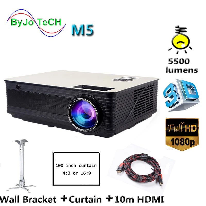 

3D проектор опоры Global Saund M5 HD, 5500 люмен, 10 м, HDMI