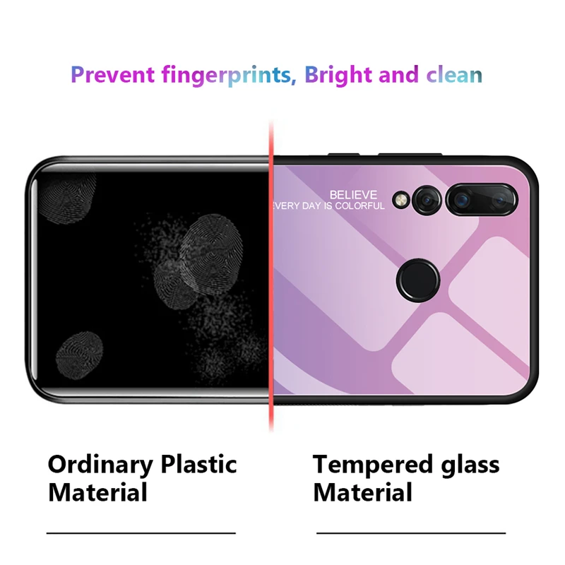 Gradient Tempered Glass Case For Huawei P Smart 2018 2019 2020 2021 Z Honor 8x 8s 9 Lite 9X X 10 Cover Back Phone | Мобильные