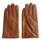 Мужские кожаные перчатки GOURS, коричневые перчатки из натуральной козьей кожи, зима 2019
