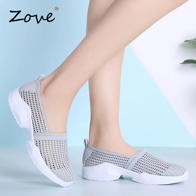 Женские лоферы на плоской подошве ZOVE легкие повседневные сетчатые кроссовки без