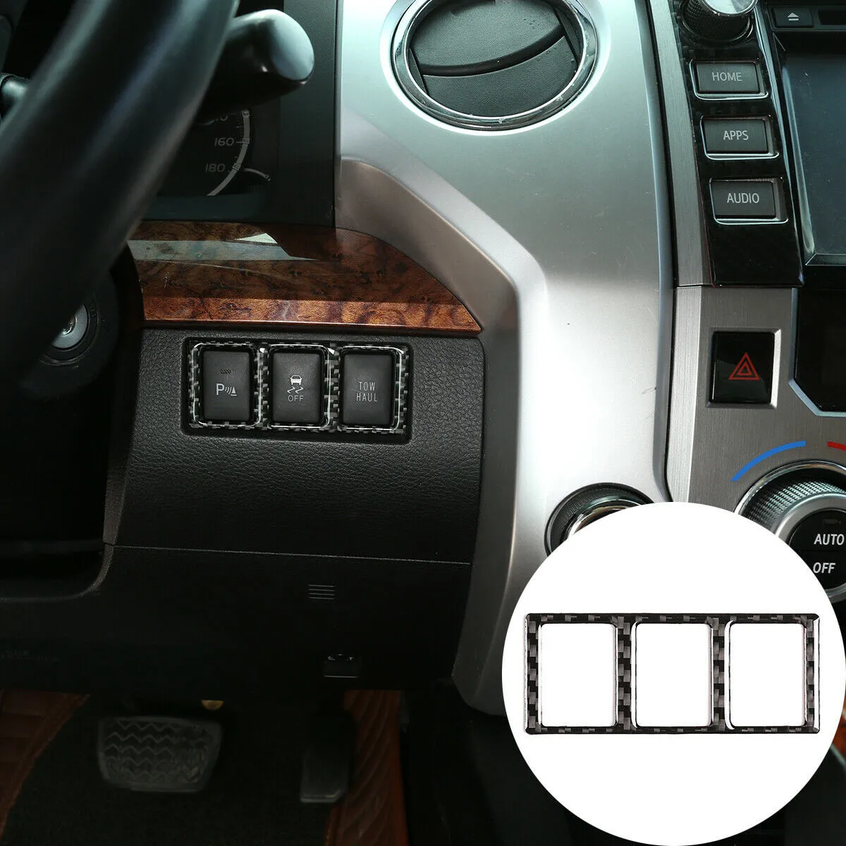 

Carbon Fiber (Soft) Switch Sticker For Toyota Tundra 14-18 Interior New
