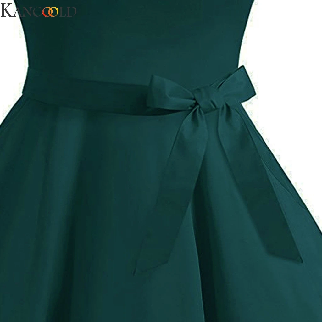 KANCOOLD Women Dress Sleeveless Retro Bow Swing Puff Skirt Beachwear Sexy V-Neck Button Front Swimsuit Plus Size New | Женская одежда