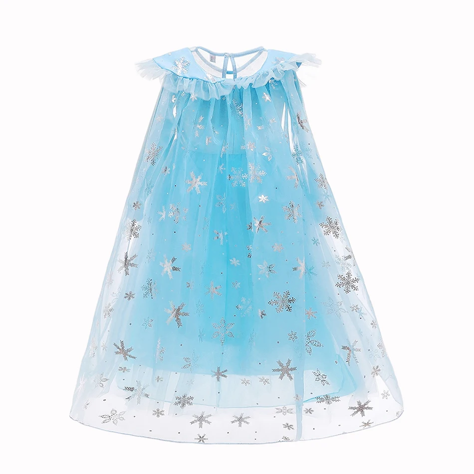 Girl Elsa Dress Kids Blue Snowflake Princess Children Christmas Carnival Costume Fancy Baby 3-10 Years | Детская одежда и обувь