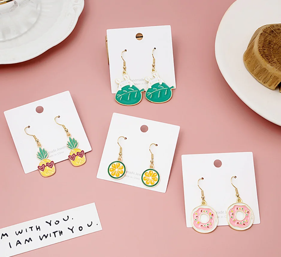 

Girafe Cute Fruits Leaves Styes Dangling Earrings Set Korea For Women 2022 Mixed
