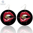 SOMESOOR Винтажные серьги-капли в виде пули и губ