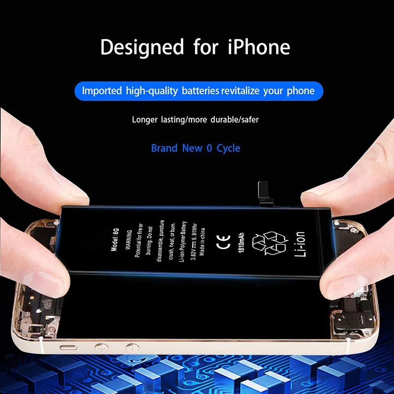 Neng для iPhone 6 6S батарея мобильного телефона большой емкости Оригинальная Замена 7 8