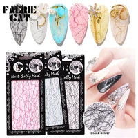 1 sheet net line 3d nail art charms luxury decorations gold silver mesh design net yarn decal stickers 8 colors for nails decor