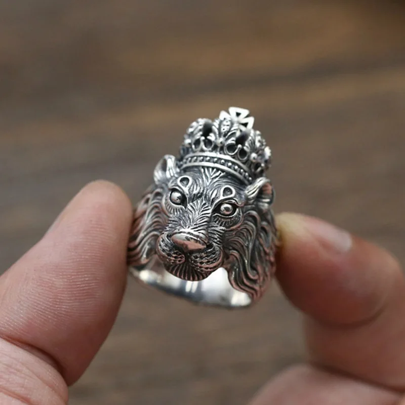 Кольцо в виде короли льва для мужчин и женщин винтажное ювелирное изделие из