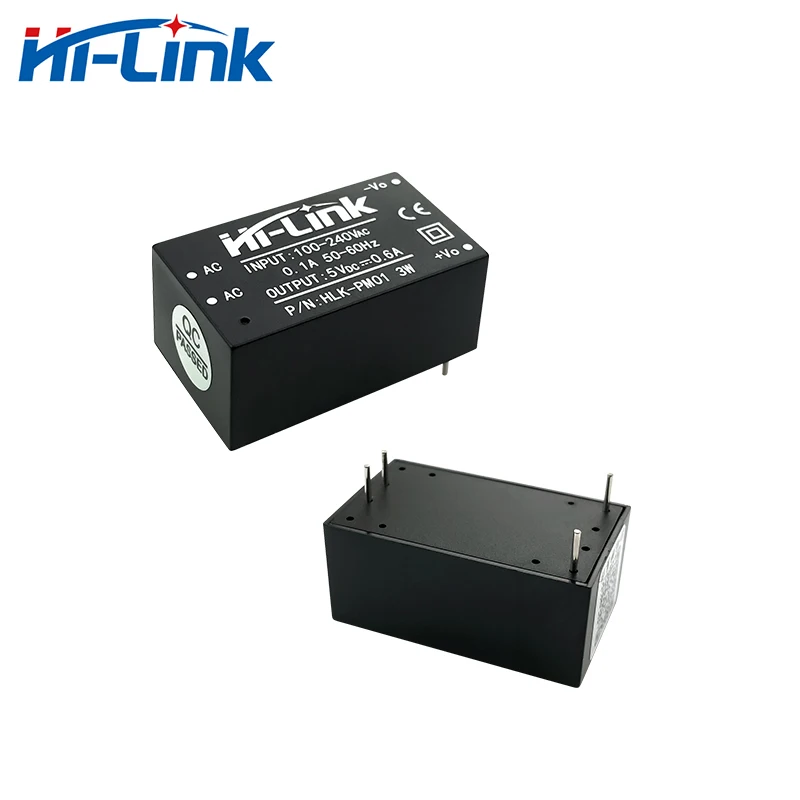 

Free shipping 2pcs/lot new Hi-Link ac dc 5v 3w mini power supply module 220v isolated switch mode power module supply HLK-PM01