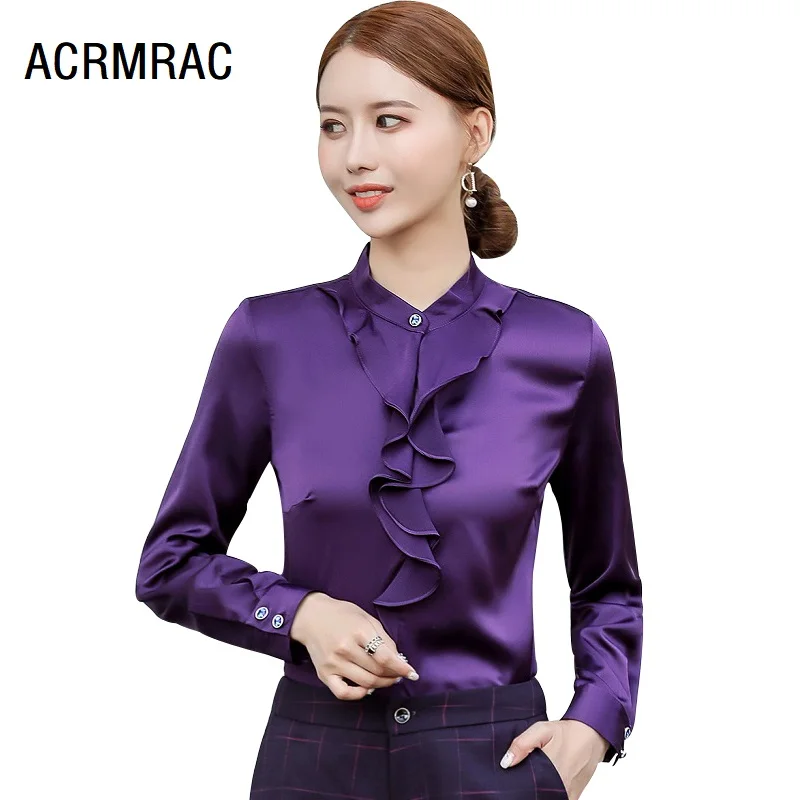 Women shirt Slim autumn   Long sleeve  OL Formal Business Blouses & Shirts Woman 509