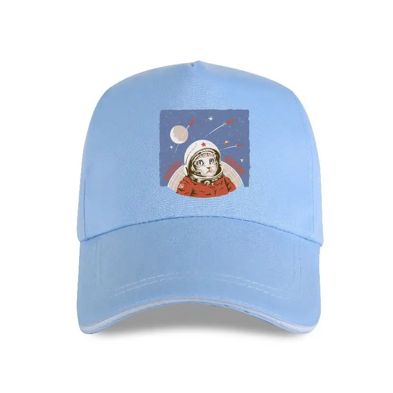 

Дизайнерская модная мягкая бейсболка с забавным принтом советского космоса и кота, повседневные белые топы S1706