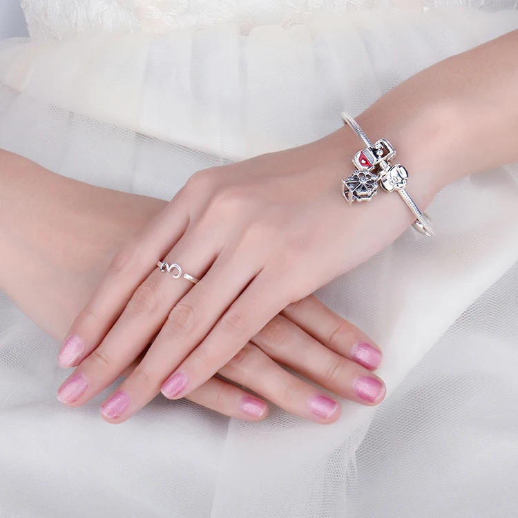 JewelryPalace ЛЮБОВЬ автомобиль красной эмалью 925 пробы серебряные бусины Браслеты подарки для Для женщин Юбилей подарки Модные украшения