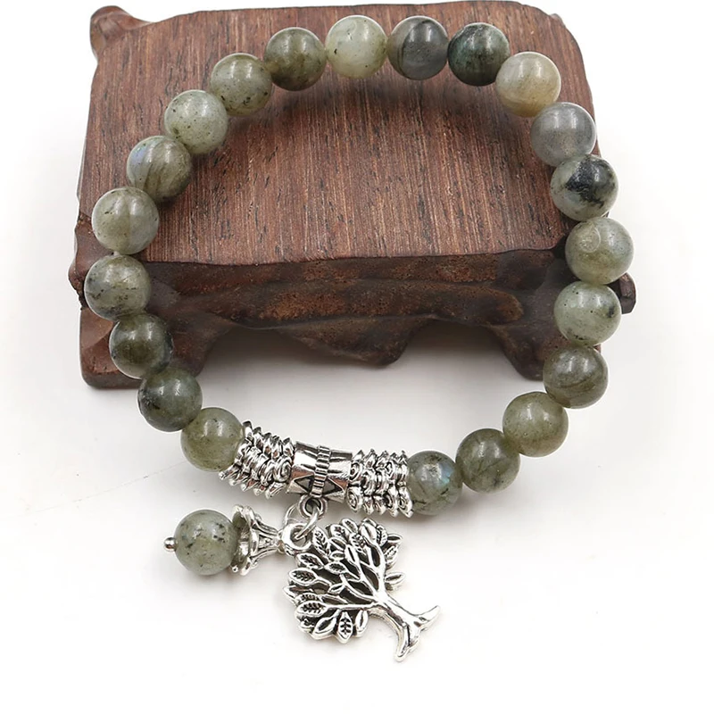 Браслеты ручной работы с бусинами из Лабрадорита шармы браслет дружбы деревом