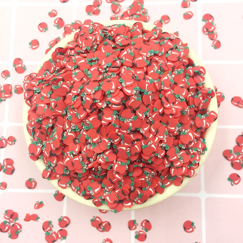 100 г/пакет нейл арта 3D Apple срезы из полимерной глины маникюр наклейки для ногтей