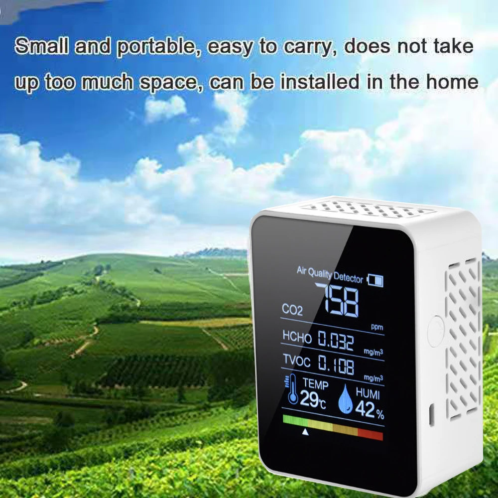 

Multifunctional CO2 Meter Digital Temperature Humidity Sensor Tester Air Quality Monitor Carbon Dioxide TVOC Formaldehyde