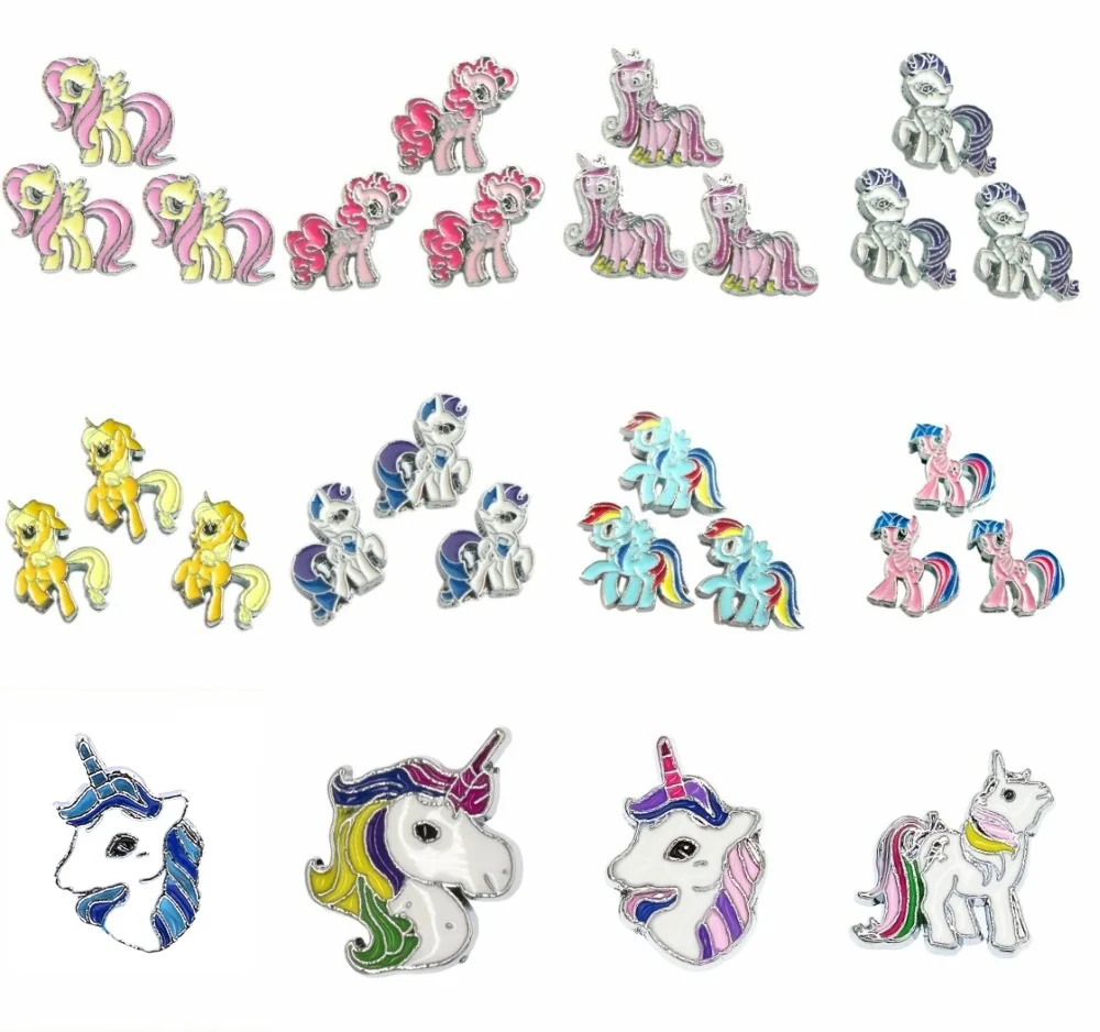 Лошадь Единорог оптовая продажа 5 шт./лот внутренний диаметр 8 мм слайд амулеты