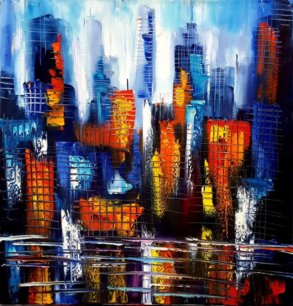 

Картина маслом на холсте «Город в сумерках»